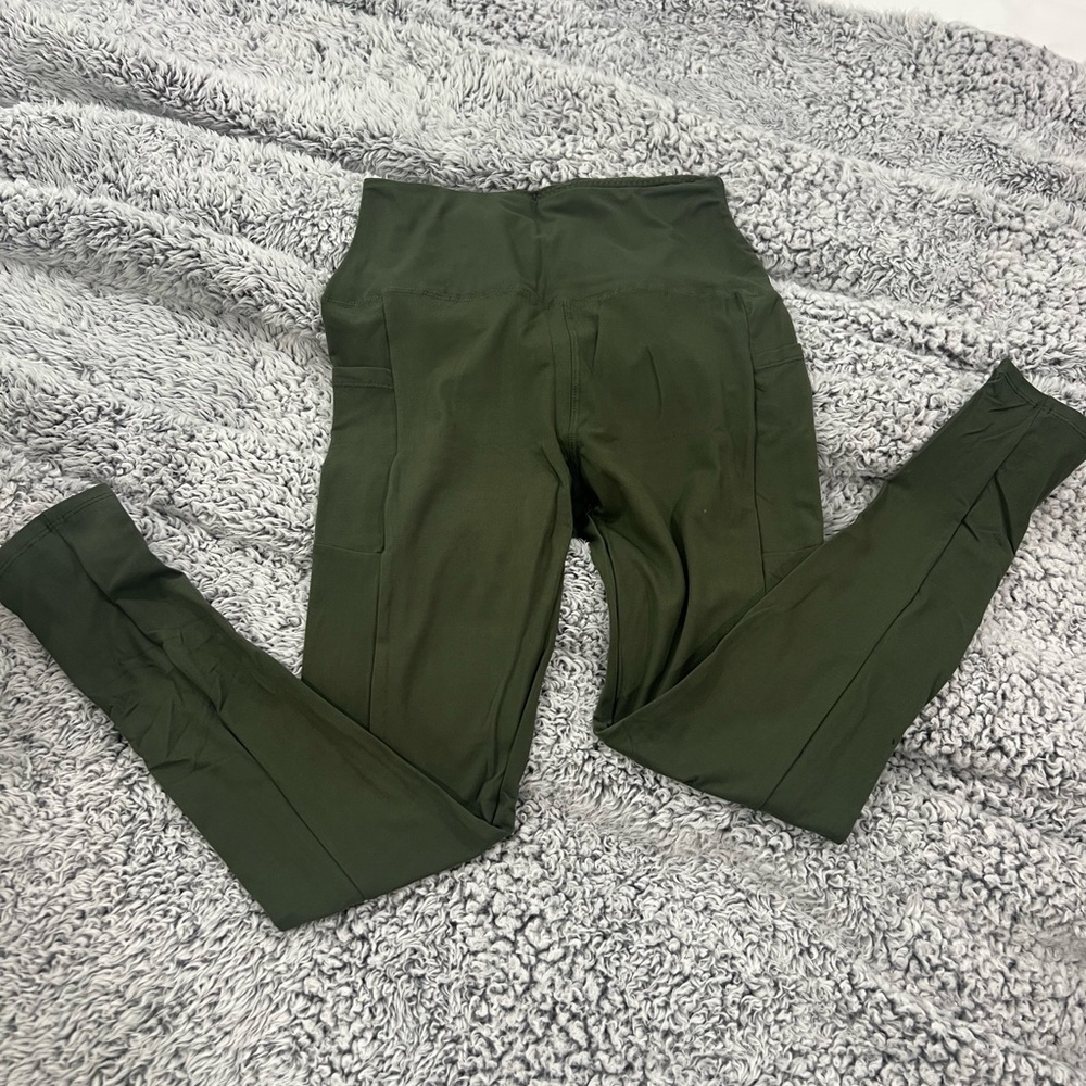 Olive Green Full-Length Leggings - (New)